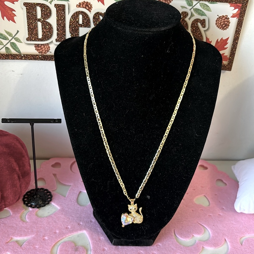 Cadena 14 k gold plated de gatita
